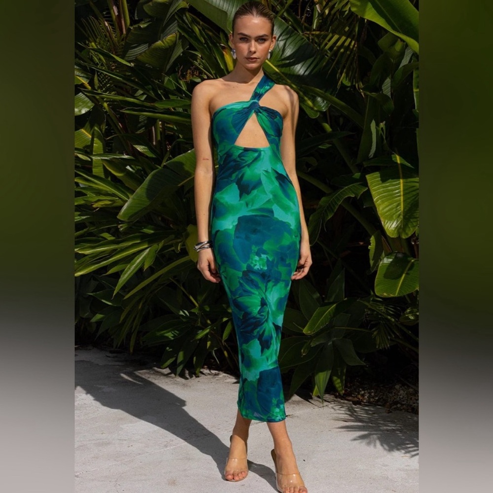 Runaway The Label Dress Litsa Midi Dress Calista Green